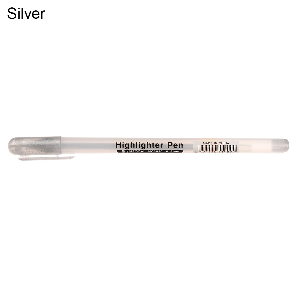 1Pc 1.0mm Japan Sakura Gelly Roll Gel Ink Pen Set Gold White Silver Metallic Sketch Highlight Marker Pen Drawing Art Supplies: 0.8mm silver
