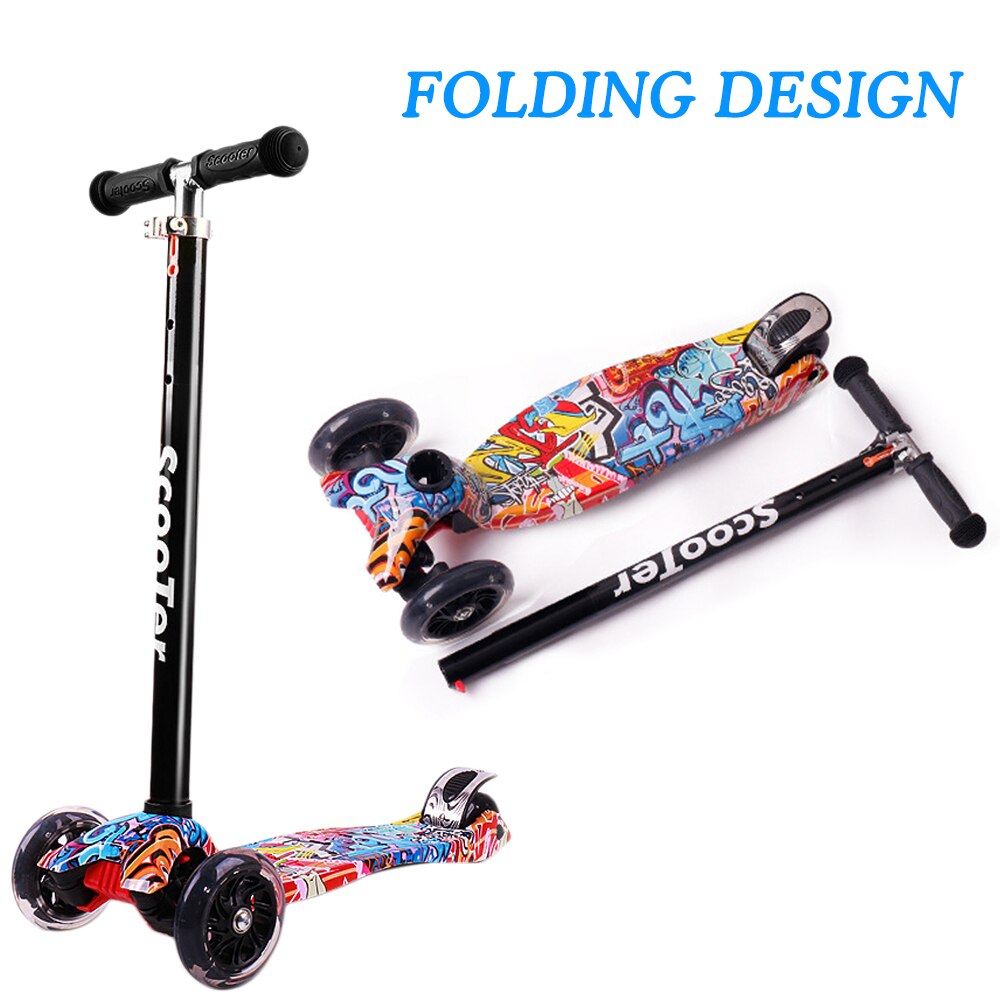 Faltbare Roller für 3-8 Jahr Kinder Leichte 3 Rad Roller Einstellbare Höhe Kinder Balance Bike Licht Flash Roller