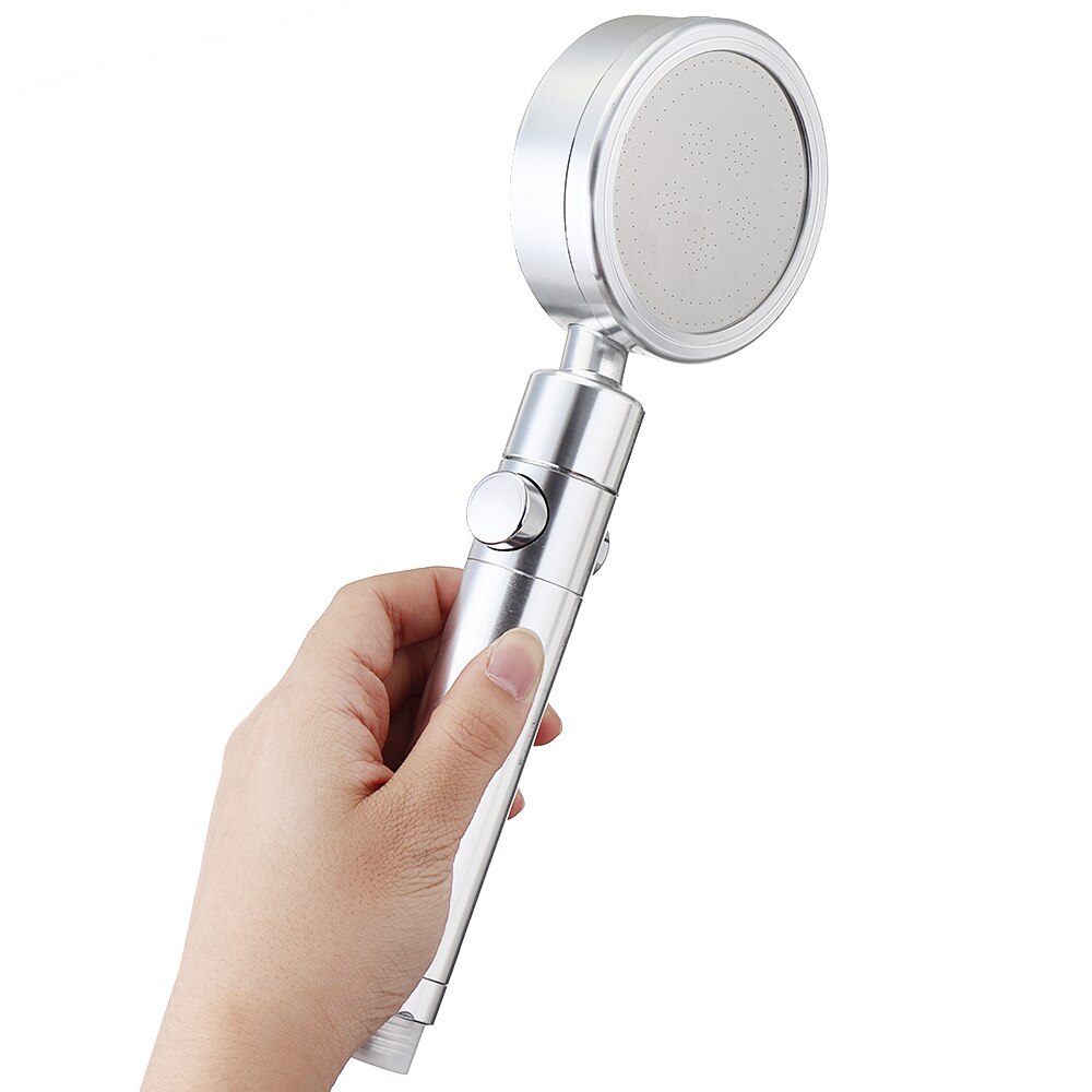 360 Rotating Shower Head Water Saving Space Aluminum Booster Bath Shower Pressurized Filter Handheld Shower with Stop Button