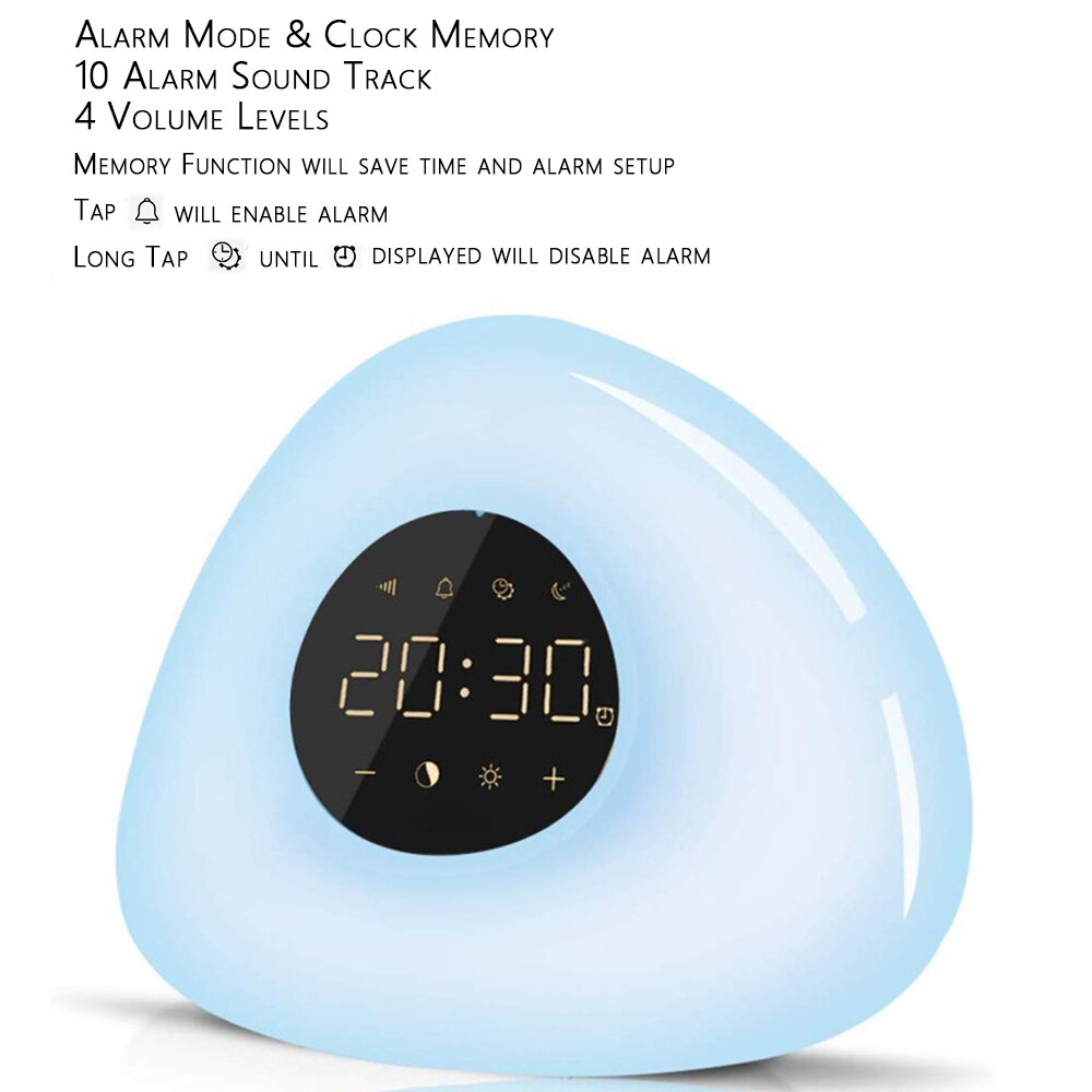 Spectrum Atmosphere Light Ambient Light Alarm Clock Wake Up Light Sunrise Sunset Simulation with 10 Nature Sounds 7 Colors Light