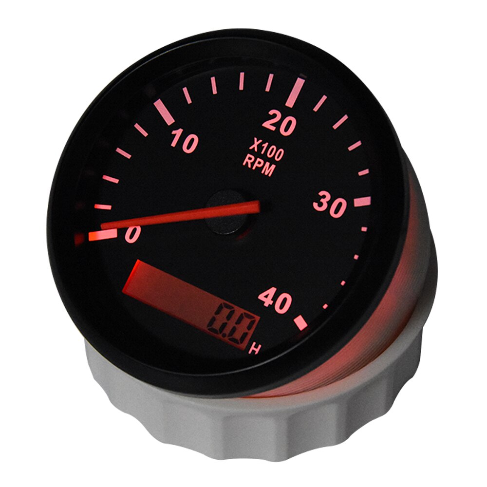 Universal 85mm Tachometer Car Marine TachoMeter Gauge with Hourmeter 3000,4000,6000,8000RPM Boat Tachometer 12V/24V toerenteller