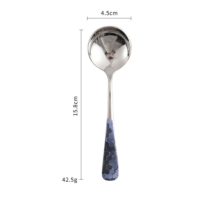 304 Roestvrij Stalen Lepel Keuken Koken Lepel Dessert Accessoires: blackhexagon