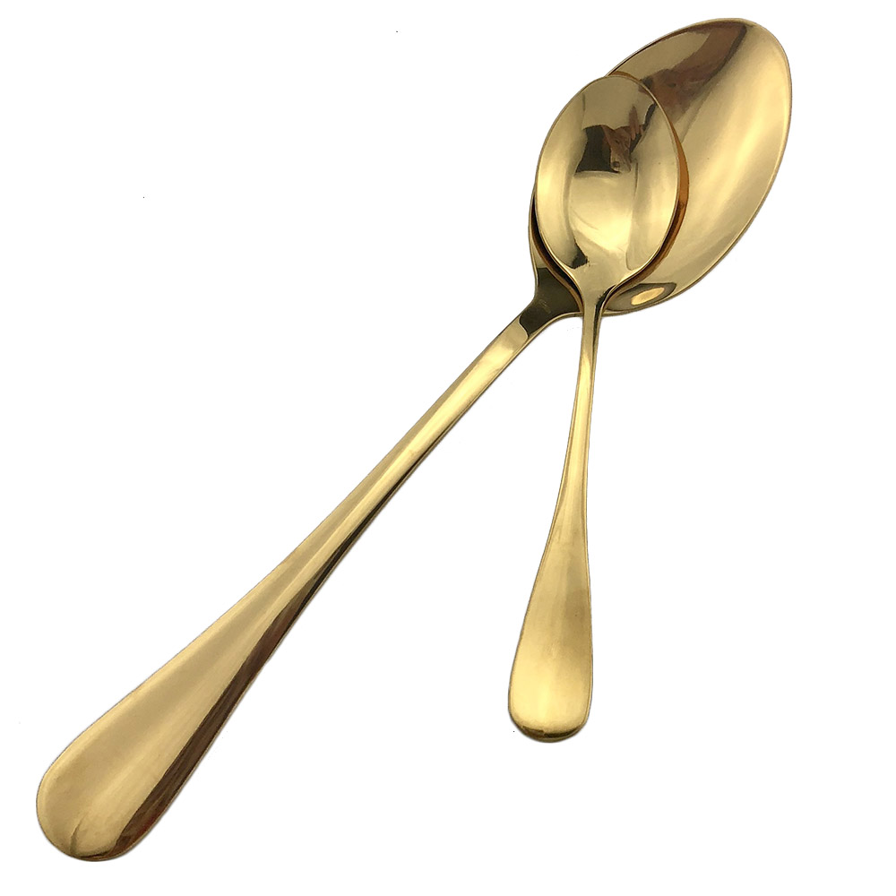 Golden Rvs Bestek Set Bestek Set Plated Bag Steak Messen Vorken Koffielepels Gold Zilverwerk Set 1 Pcs