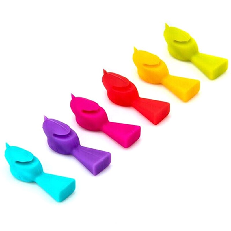 6pz silicone Uccello Tette di vino di Vetro Marchio di Riconoscimento Tazza Distinguisher (colore Misto)