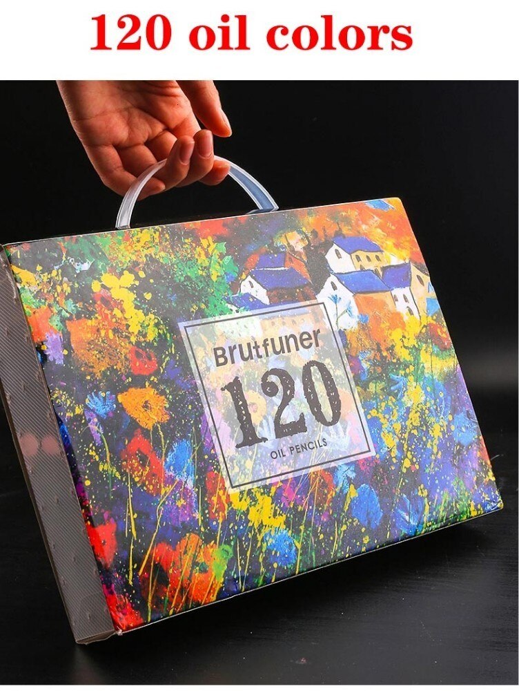 Brutfuner 48/72/120/160/180 Color Oil Color Pencils Set Wood Soft Watercolor Pencil For Drawing Sketch Art Supplies: 120 Oil Colors