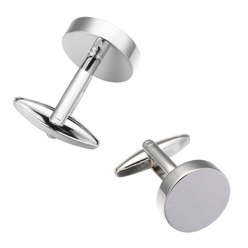 Formale Silber runde Glatte Manschettenknopf für Herren Anzüge Tasten Geometrische Hochzeit Manschettenknopf Französisch Bräutigam Hemd Manschette Links