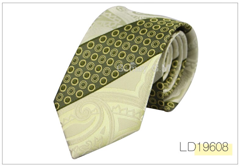 Paisley slips til mænd klassiske silke slips herre jakkesæt slips 7.5cm stribet hals slips til bryllup virksomhed: Ld19608