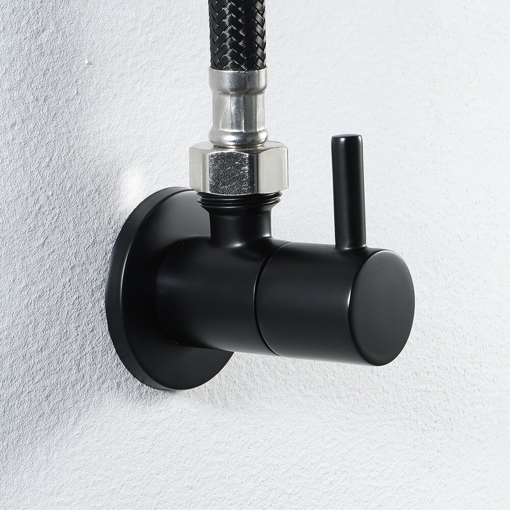 Black flash 100% brass angle valve cold Water stop valve bathroom kitchen Faucet installation accessories: Light Green