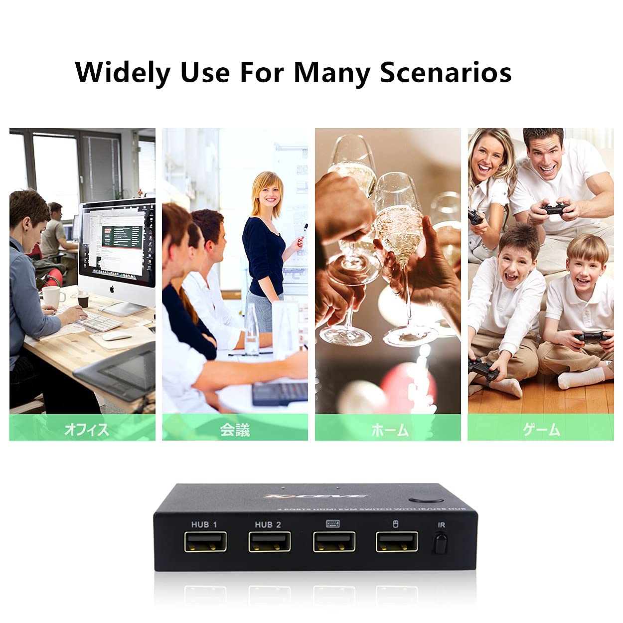 HD KVM Switcher 4K 2 in 1 out USB KVM Switcher Keyboard Mouse USB Shared Display Synchronization Controller KVM Switch