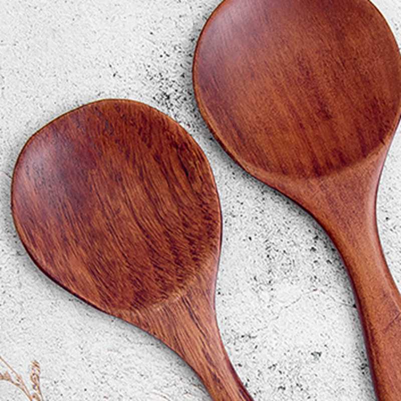 Japanischen stil Holz Reis Löffel Reis Paddel Holz Scoop Küche Löffel Schöpfen Esslöffel Große Portion Löffel Für Heimat Küche werkzeug