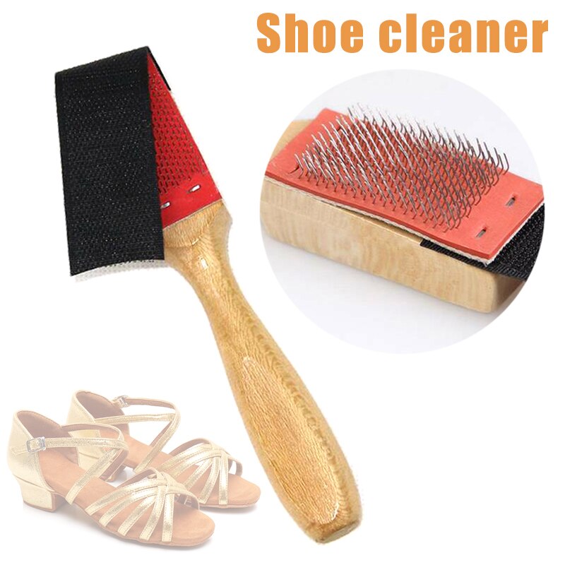 Brosse à chaussures en bois nettoyage entretien pour Ballet Latin danse chaussures daim semelle ASD88