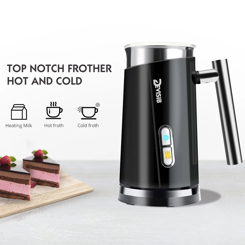 DEVISIB 3 in 1 Espumador de leche eléctrico, 300ml, máquina automática de espuma fría y para café Latte, capuchino, Macchiato, Chocolate