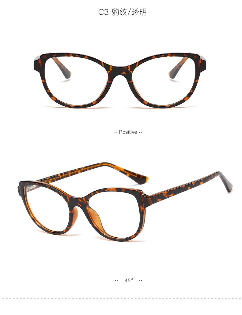 simple versatile frame mirror TR90 spring leg plug flat lens men's and women's spectacle frames: C3