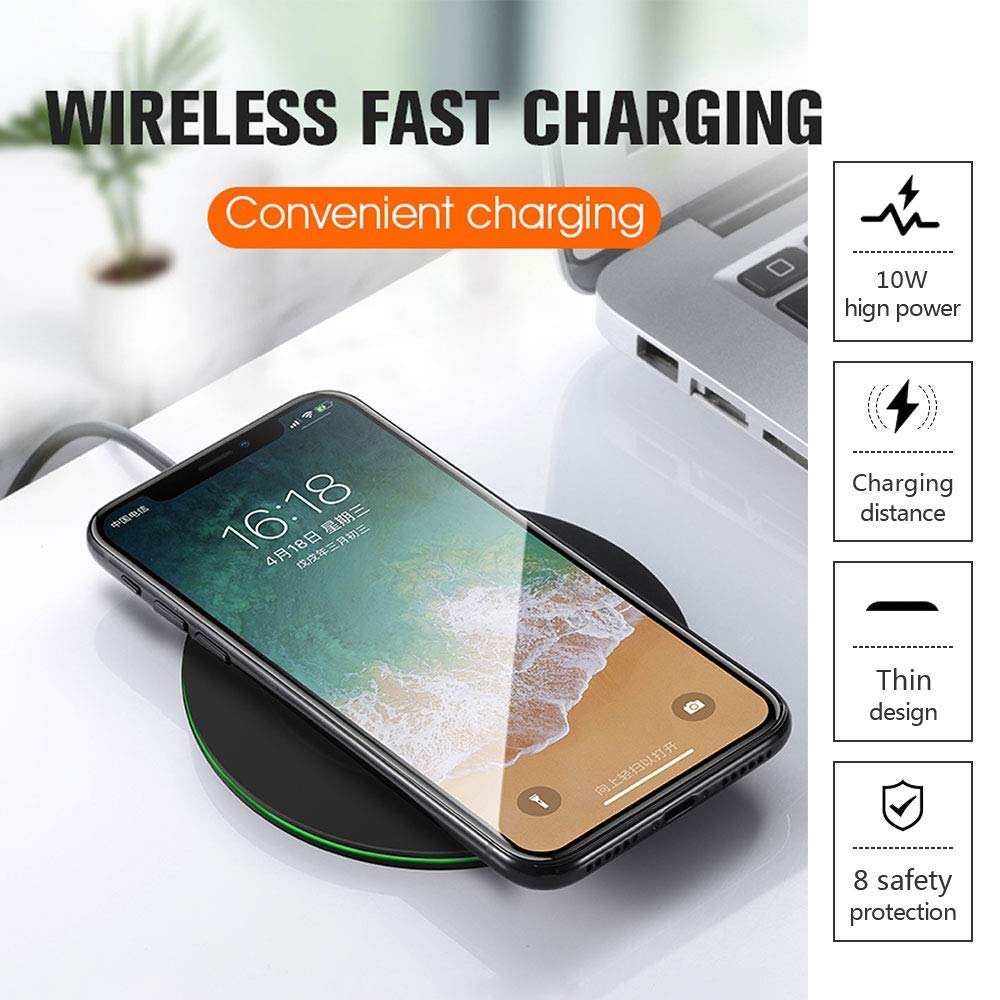 Caricabatterie Wireless Powerwave Pad 10W Max per iPhone Xs Max XR XS X 8 Plus 10W ricarica rapida per Ulefone power 5 5s Armor X 6