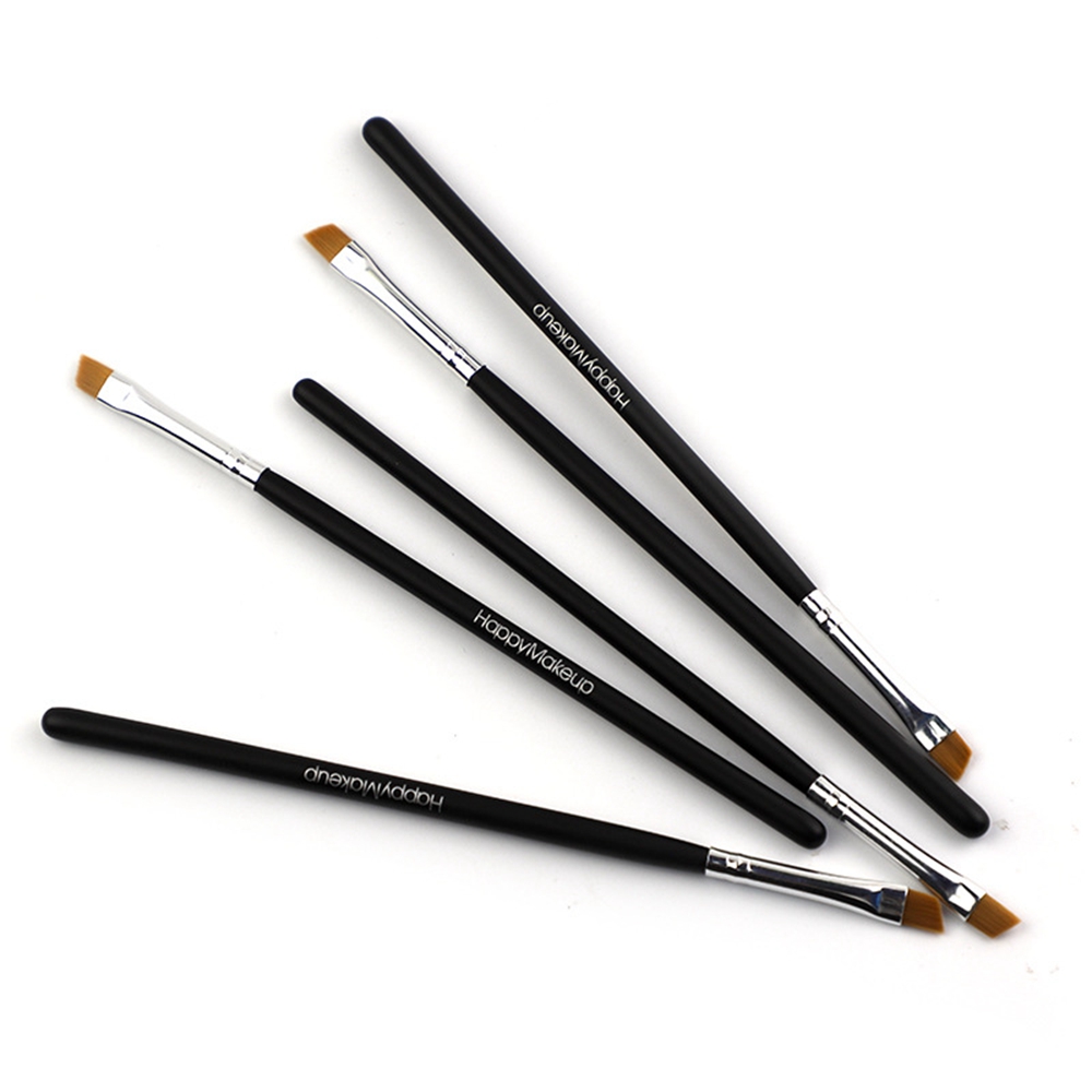 Makeup 5 stk./sæt sort øjenbryn skrå flad vinklet børste eyeliner øjenskygge øjenbryn makeup værktøj kvinder kosmetik