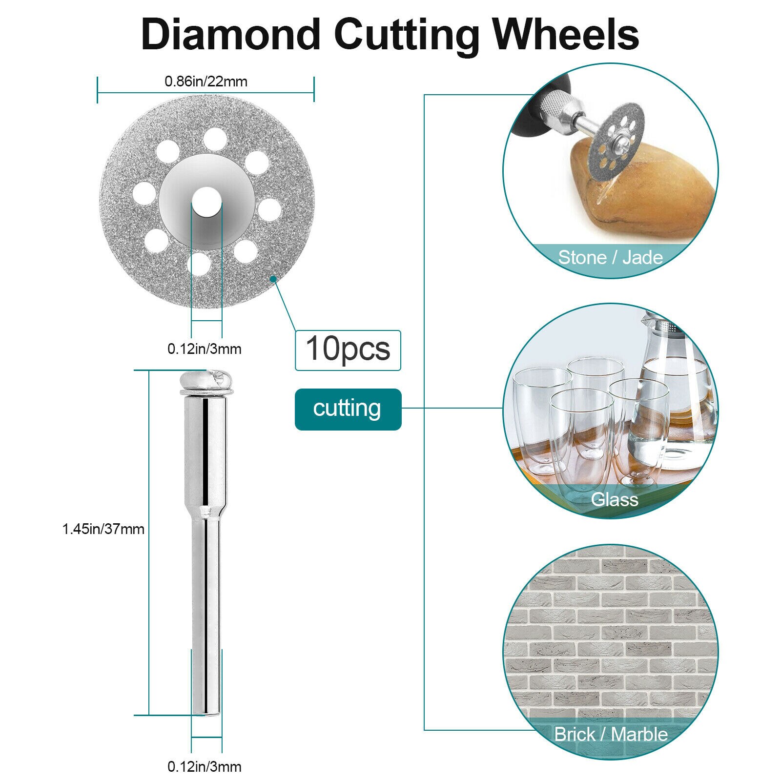 60pcs Diamond Cutting Wheels HSS Circular Saw Blades Die Grinder Metal Wood Cut Off Disc Dremel Rotary Tool Drilling Accessories