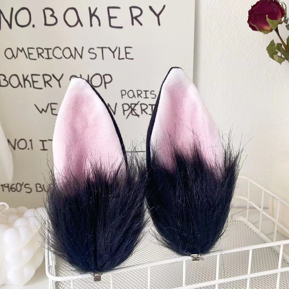 Pinzas para el pelo con Orejas de conejo de peluche para mujer y niña, horquillas largas y esponjosas de estilo japonés, accesorios para el cabello de conejito para de Cosplay, 2 uds.