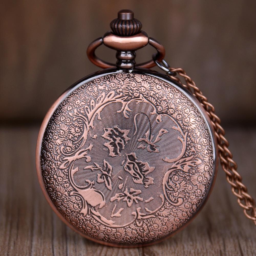 Vintage steampunk hul hest quartz lommeur hvid skive lommeure til mænd kvinder ure unisex halskæde kæde
