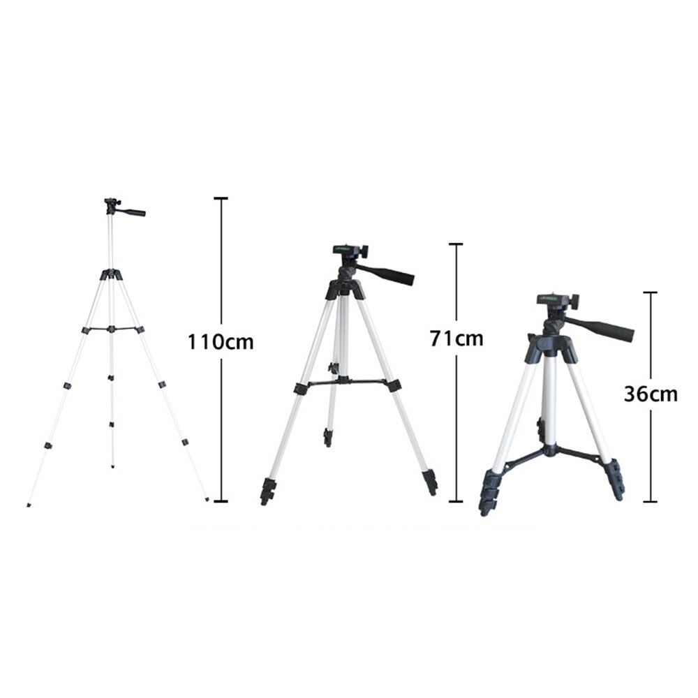 65/110CM alliage d'aluminium télescopique triangle support pour téléphone intelligent 360 ° caméra vidéo Action caméras en plein air tir en direct