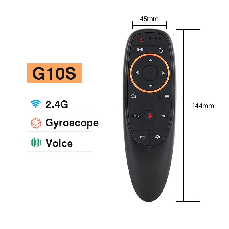 Ratón inalámbrico BPR1S/G10S con voz, mando a distancia con giroscopio de 2,4G, aprendizaje IR, para H96 MAX, X88 PRO, X96 MAX, Android TV Box: G10S with Gyro