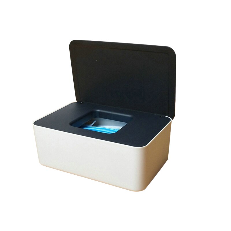 Plastic Tissue Box Wet Tissue Holder Cover Wipes Paper Tissue Paper Storage Box Paper Towel Dispenser Home Napkin Organizer: Black Lid White Box