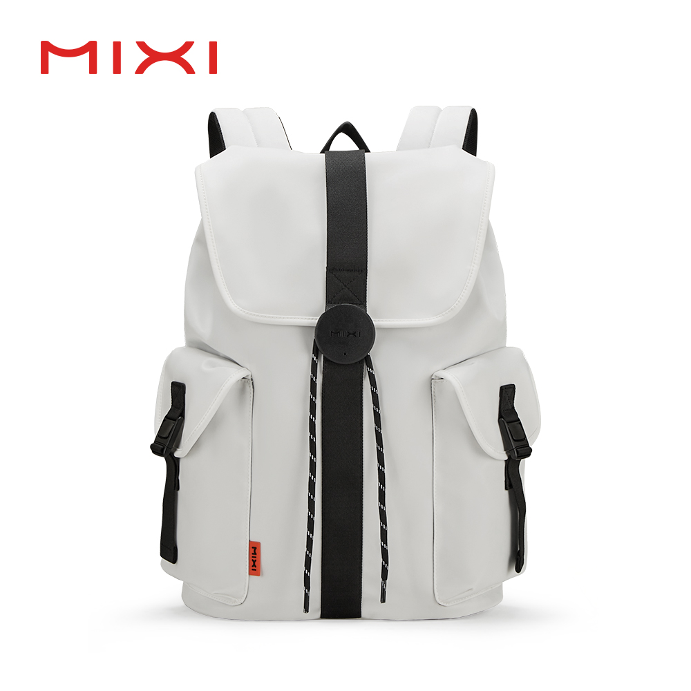 Mixi 16 ''Mochila para ordenador portátil Mujeres Hombres Impermeable Ligero Casual Weekender Bolsas de viaje Estudiantes universitarios Mochila 17 pulgadas Blanco