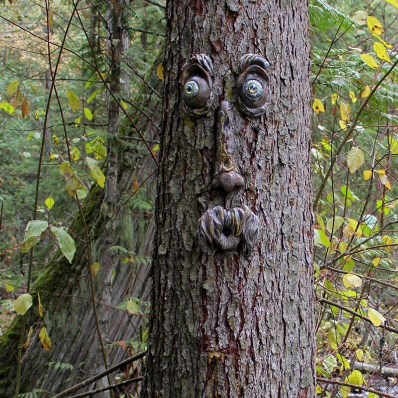 Old Man Tree Hugger Tree Face Outdoor Funny Old Man Tree Sculpture Yard Art Garden Peeker Interesting Garden Decoration