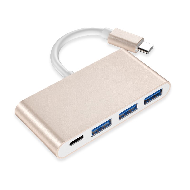 Usb tipo c 4 portas hub adaptador pd usb 3.0 usb 2.0 multiport usb divisor 5gbps super velocidade transferência de dados hub par: USB2.0 Gold