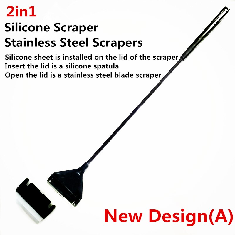 Aquarium Algae Scraper Stainless Steel Silicone Blade Water Live Plants Coralline Fish Tank Maintenance Tools