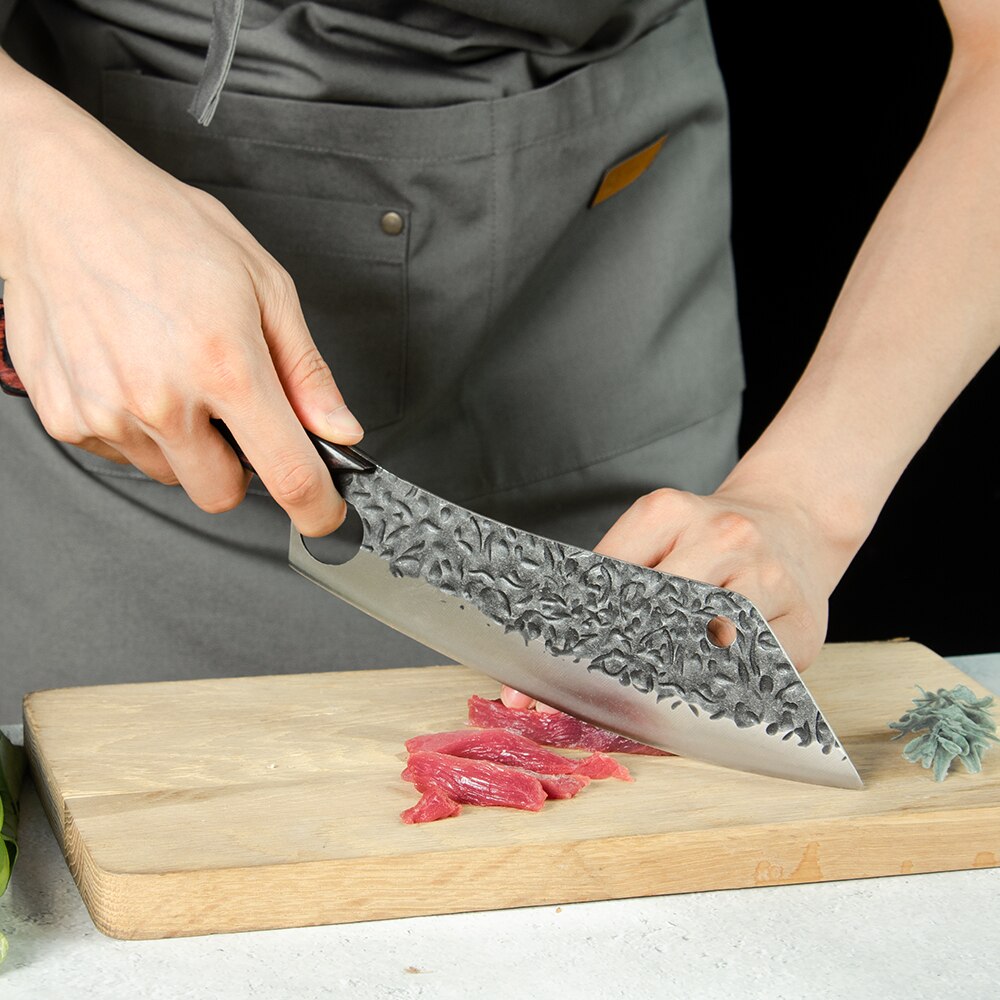 Hammer Blade Knife Ultra Sharp 7 Inch Kitchen Chopping Knife 8 Inch Slicer Cutlery Handmade Forged Butcher Meat Cleaver