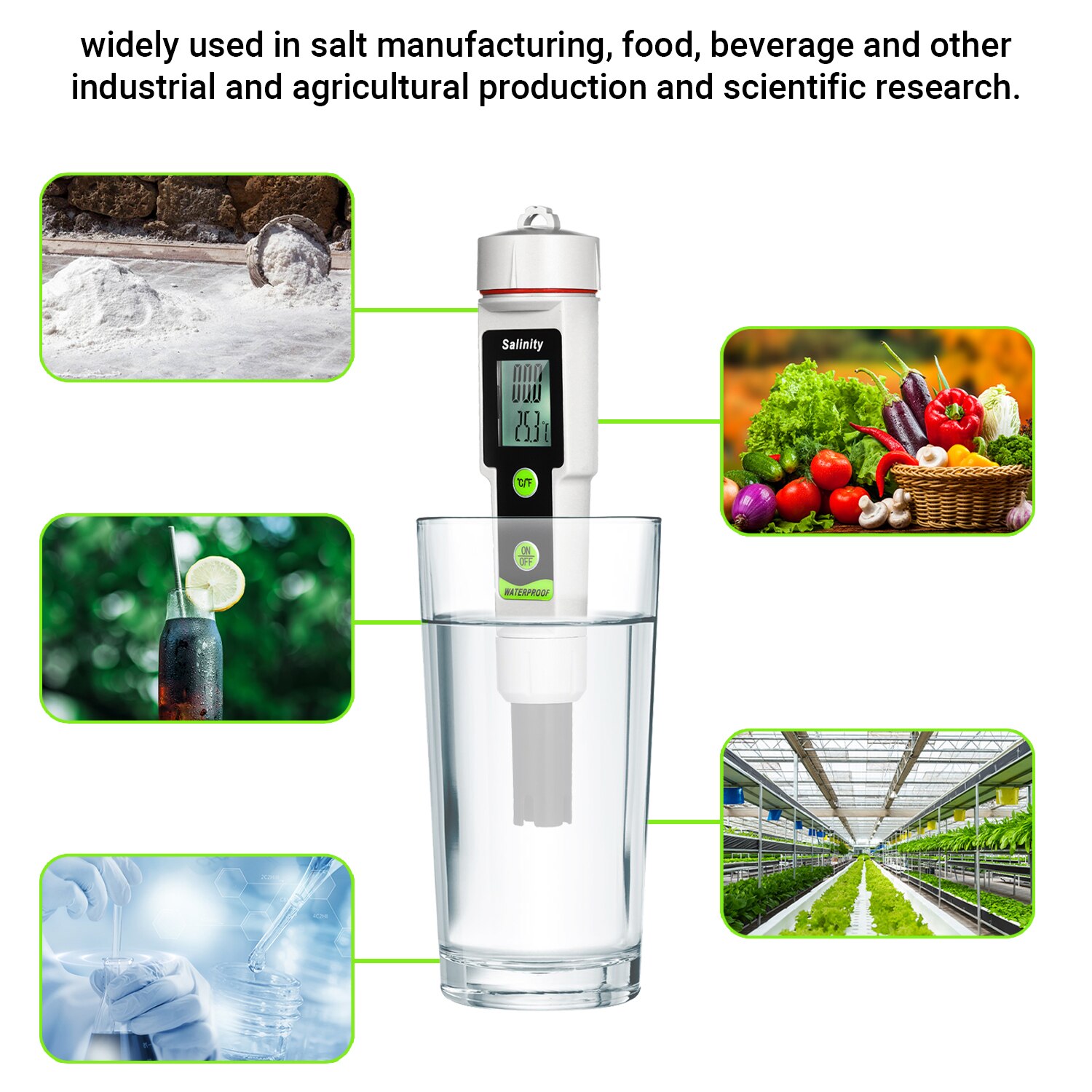 Salinómetro a prueba de agua salinidad pluma DE PRUEBA 2 en 1 salinidad y medidor de temperatura medidor de salinidad portátil salimetro pluma medir Gaug