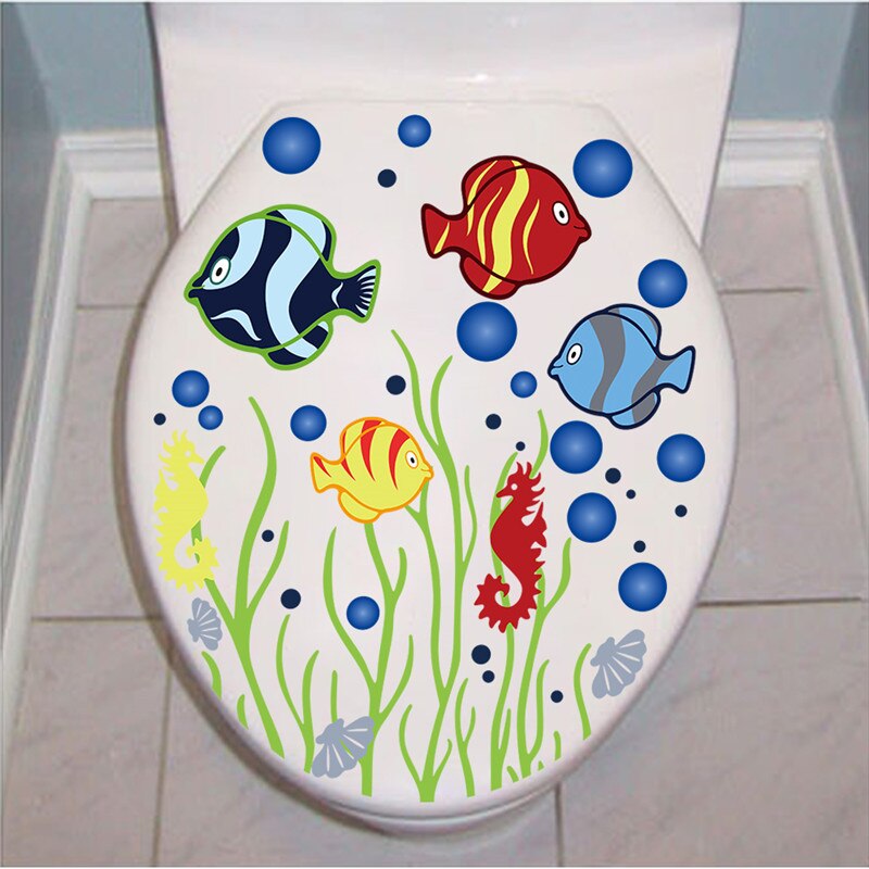 Onderwater Vis Bubble Wc Badkamer Sticker Waterdicht Woondecoratie Koelkast Zwembad Decals