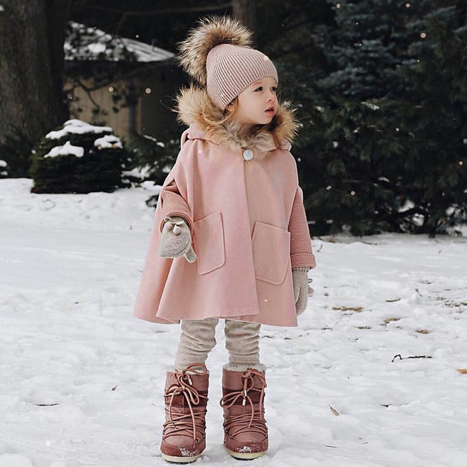 Winter Coat Toddler Jackets For Girls Baby Kids Girls Windproof Thicken Warm Hooded Cloak Kurtka Zimowa Damska