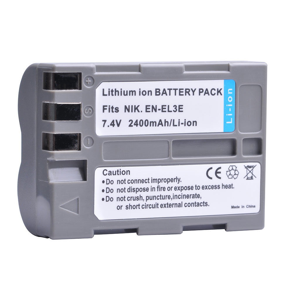 Batería de EN-EL3e de 2400mAh, batería de cámara EN EL3e EL3a ENEL3e para Nikon D300S D300 D100 D200 D700 D70S D80 D90 D50 L50, accesorios: Blanco