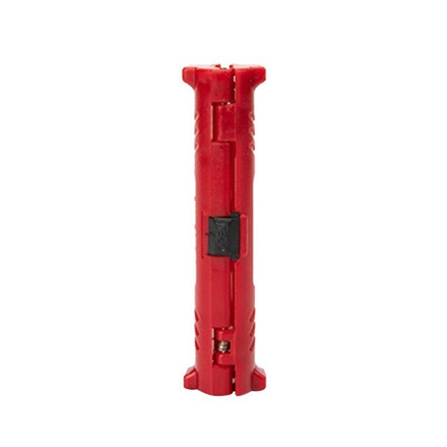 Coaxial Cutting Machine Pliers Cable Crimping Tool Plastic Wire Stripper Pen Rotation Automatic Hand-held Wire Stripper Round: Red