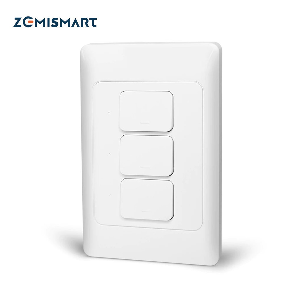 Zemismart Tuya Zigbee Push Light Switch Control Smart Life US AU Physical Wall Switches Push Button Interruptor
