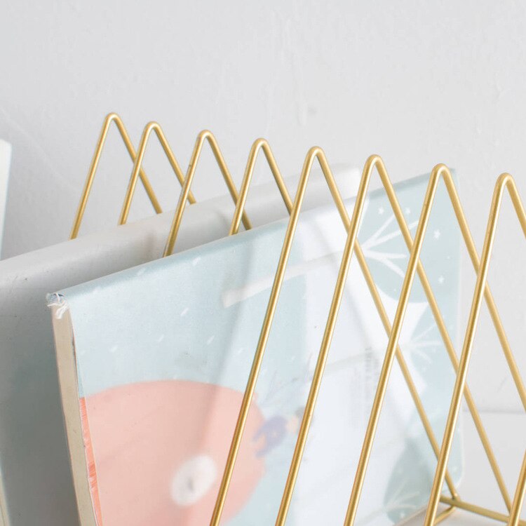 Nordisk minimalistisk metal trekant skrivebord hylde stue studie skrivebord opbevaringsstativ