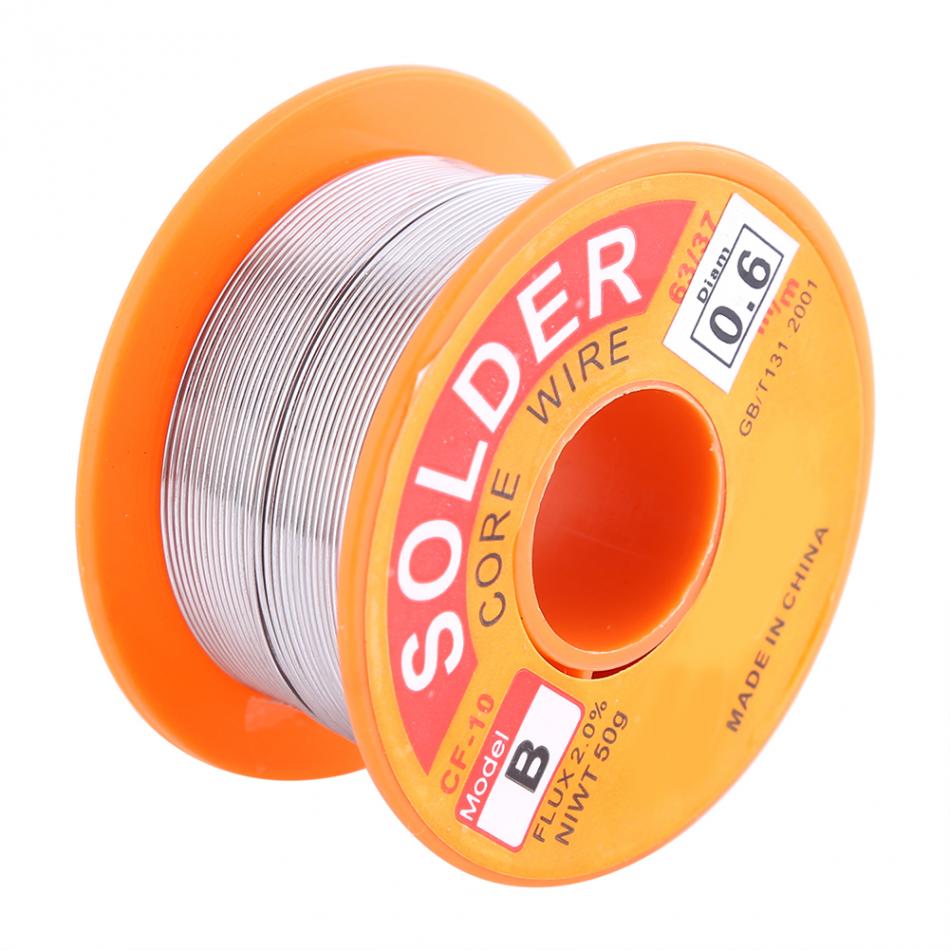 Walfront Solderen Draad 63/37 Hars Kern Soldeer Flux 2% Tin Soldeerbout Lassen Wire Reel 0.6/0.8/1.0Mm 50Gsolder Draad