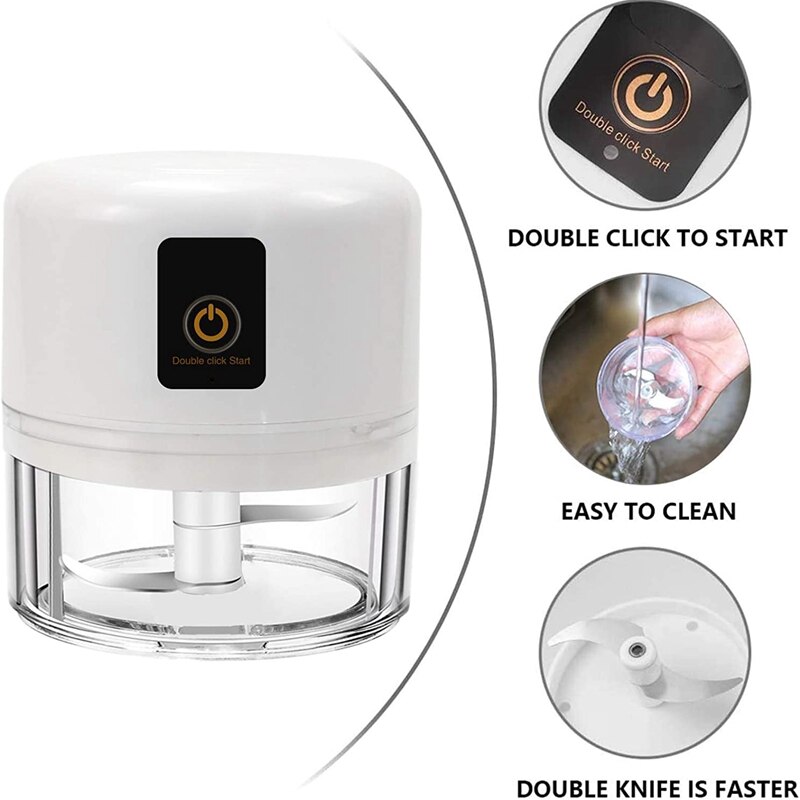 Electric Mini Garlic Chopper Powerful Cordless Garlic Vegetable Chopper Portable,Press for Meat,Fruits,Baby Food