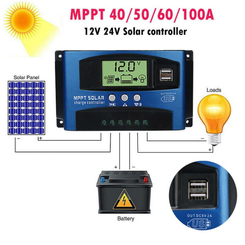 40-100A MPPT Solar Panel Regler Laderegler 12 V/24 V Auto Fokus Tracking