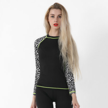 Hisea Vrouwen Rash Guard Lycra Lange Mouwen Elastische Badpak Rashguards Surf Shirt Zwemmen Kleding Wetsuit Klaring: S