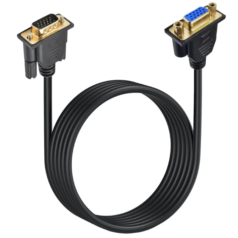 90- graders vga hann-til-hunn-forlengelseskabel, vga 15- pins skjermvideokabel støtter 1080p full hd for pc bærbar pc tv projektor