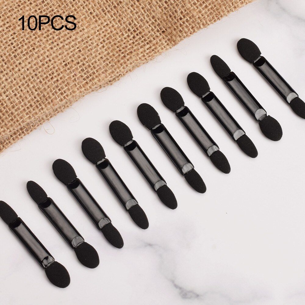 10 stk 2 in1 dobbelt svampehoved øjenskygge eyeliner børste blød bærbar øjenskygge applikator skønhed engangs makeup