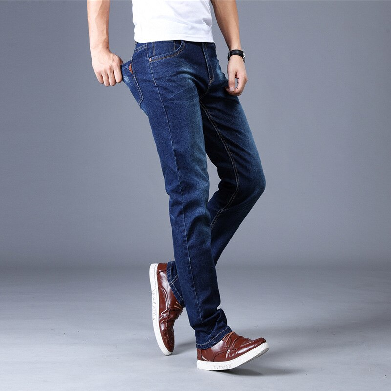 Jeans voor heren dunne zomer casual broek lange slanke elastische lente joggingbroek denim mannelijke streetwear moownuc