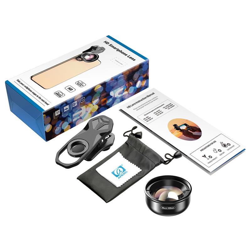 APEXEL 100mm Super Macro Mobile Phone Camera Lens 4K HD Camcorder Zoom Lenses for iPhone Samsung Smartphone