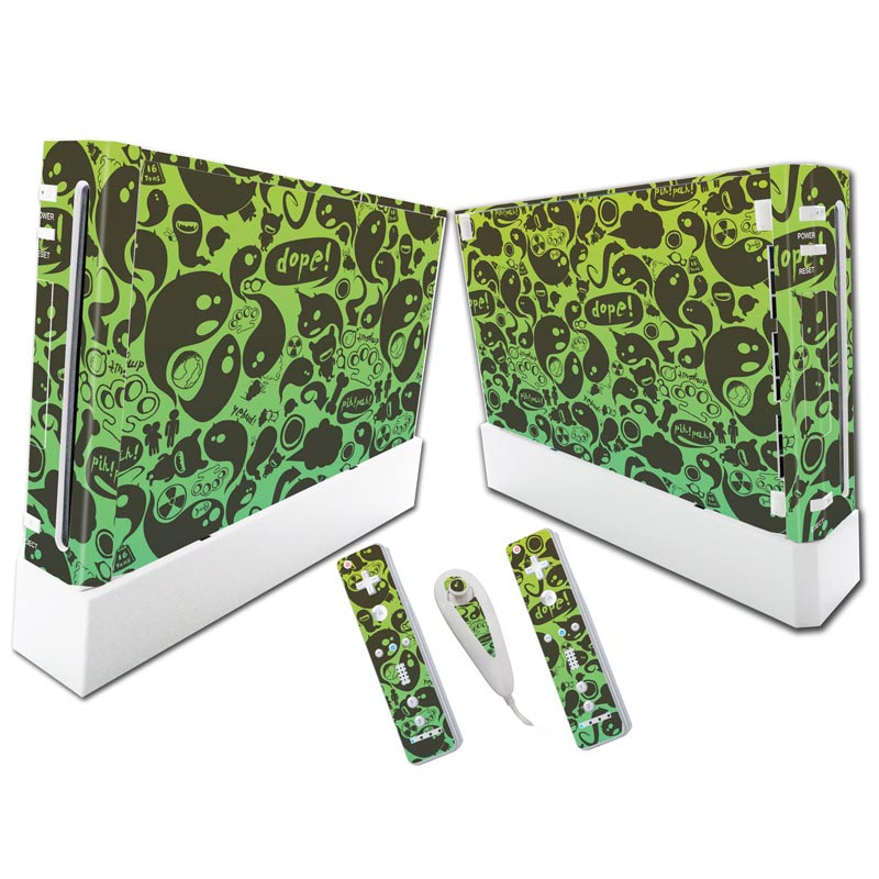 For W ii Console Cover with Remotes Controller Skins For Nintend w ii skin sticker for w ii skin-: TN-WII-0304