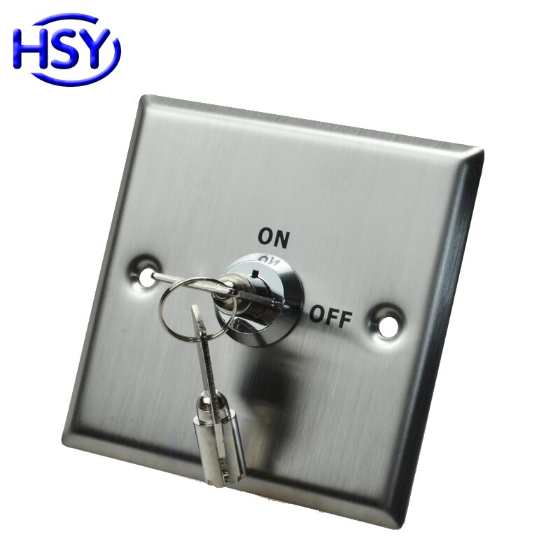 HSY Stainless Steel Key Switch Emergency Push Exit Button Door Release Access Controller Gate Open Lock