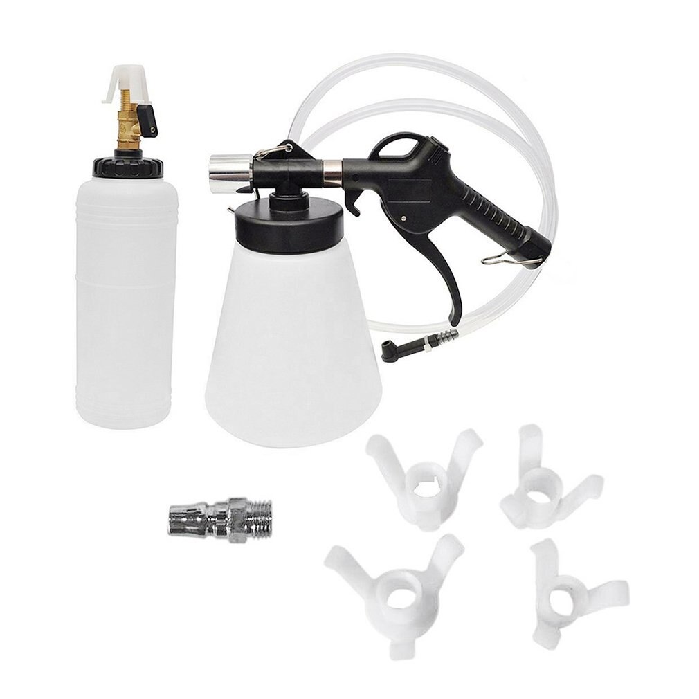 Pneumatic Air Brake Bleeder Kit Plastic Clutch Vacuum Bleeding Extractor Fluid Fill Change Machine Double Pot 10 Pieces Set