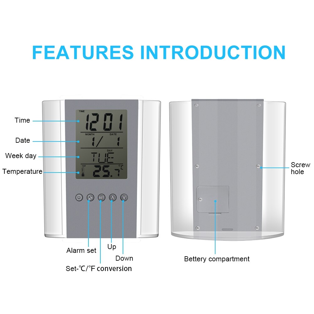LCD Display desk organizer Electronic Digital pen case pencil holder Date Temperature Table Calendar