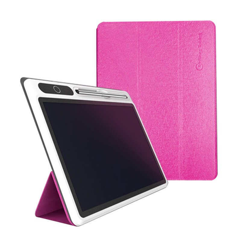 Lcd Hand Schrijven Whiteboard 10 Inch Elektronische Notepad Met Faux Leather Case Elektronische Tekening Doard Voor Werk En Studie: Rose-bengal